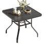 Patio Dining Table 35"x35", Square Outdoor Dining Table with 1.57" Umbrella Hole, Metal Outdoor Furniture for Patio, Graden, Backyard and Poolside, Weather-Resistant