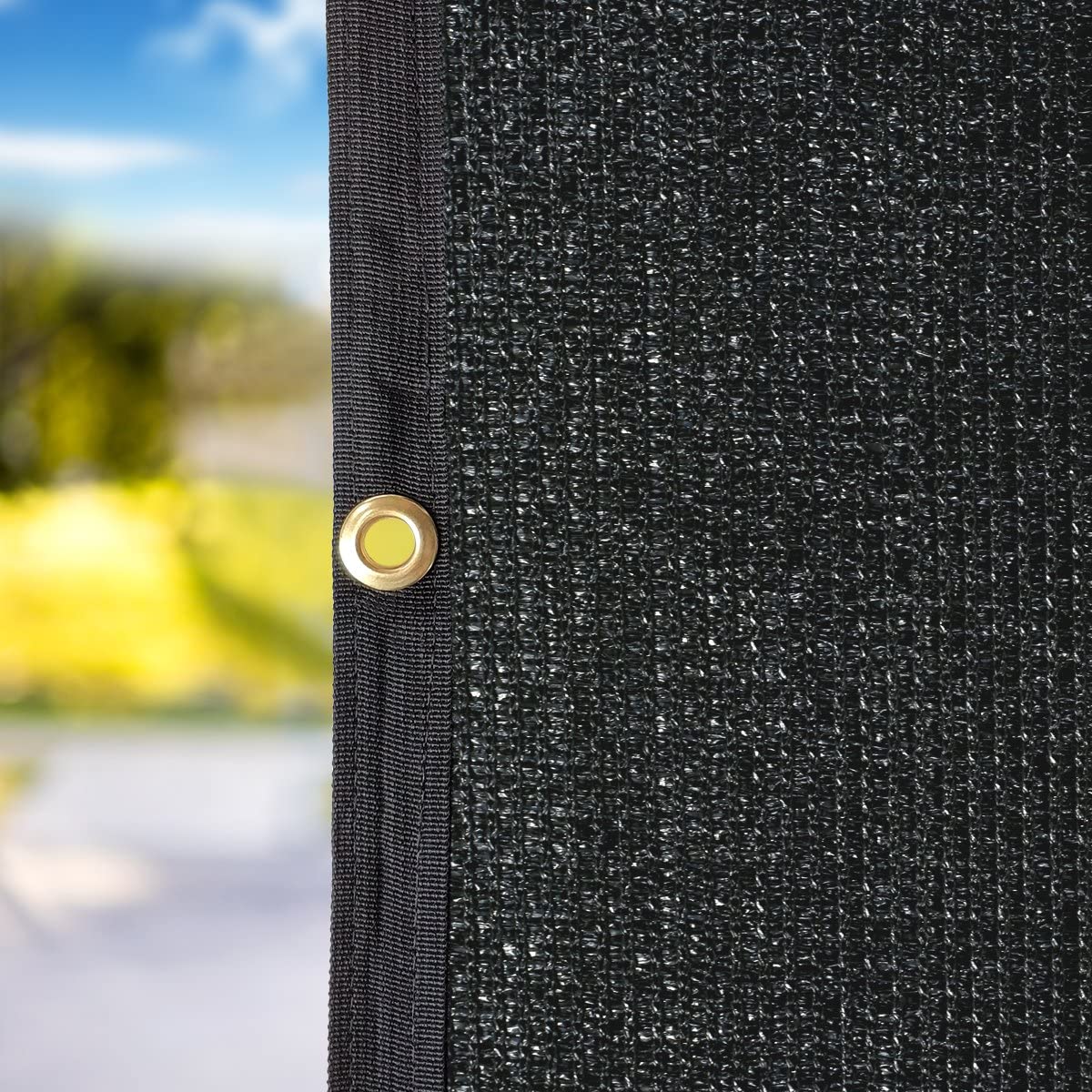 8 ft Black Fabric Shade Panel for Poolside or Garden Use
