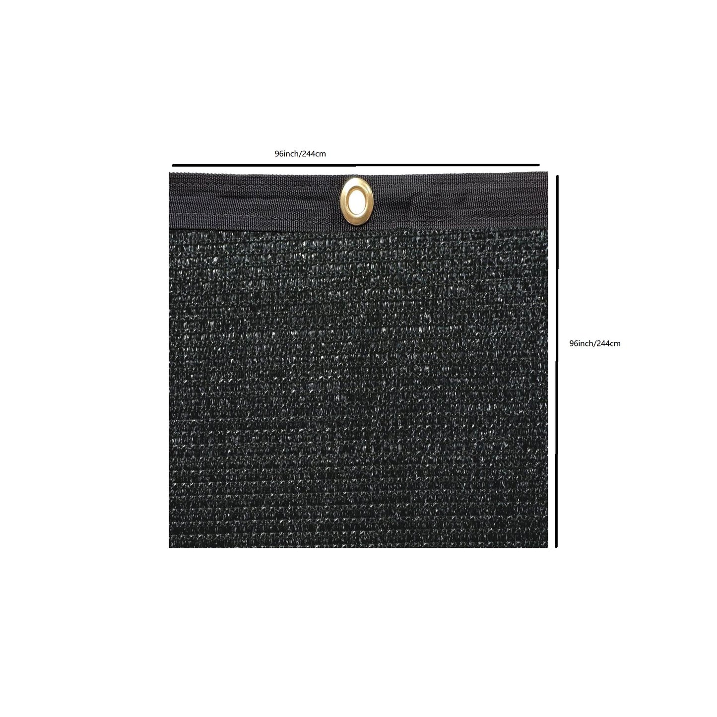 8 ft Black Fabric Shade Panel for Poolside or Garden Use