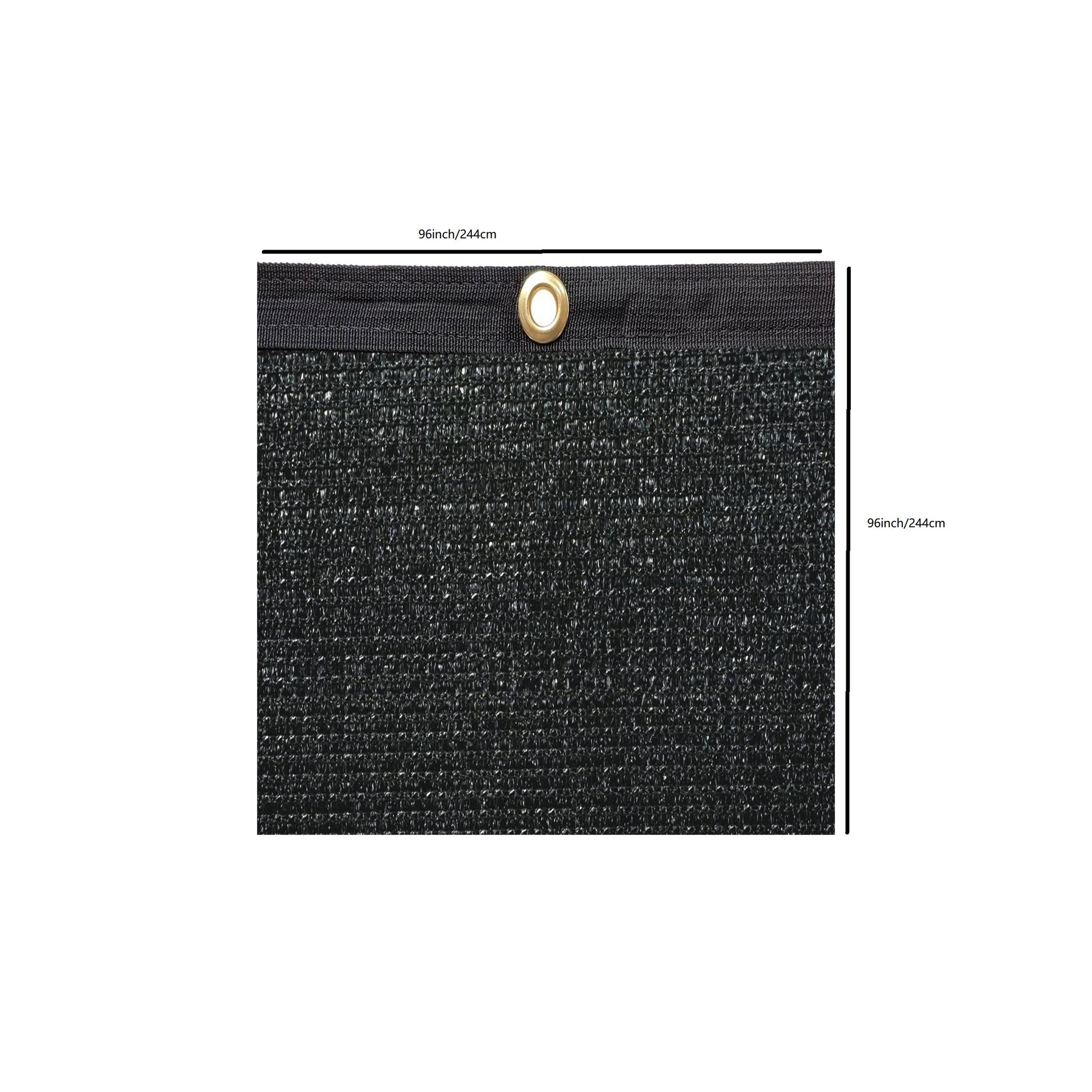 8 ft Black Fabric Shade Panel for Poolside or Garden Use