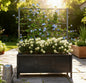 Garden Bed,Outdoor Planter Box Galvanized Raised Garden Bed,with Trellis for Climbing Vines