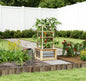 Galvanized Planter Box Elevated Garden Bed,Wooden Raised Garden Bed with Trellis,for Garden,Patio