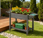 Elevated Garden Bed,Wood Raised Planter Box,with Lockable Wheels,Side Tables,Bottom Shelf,Drain Holes