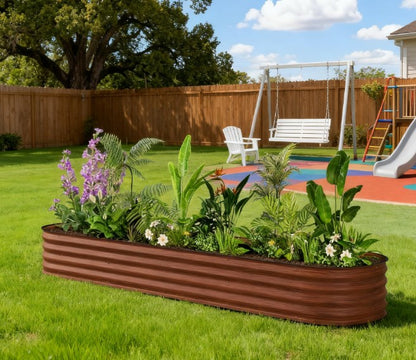 Metal Planter,Metal Planter Box with Safety Edging,Galvanized Raised Garden Bed Kit