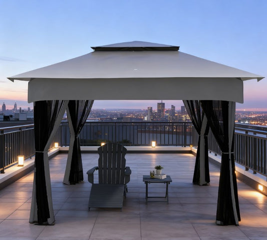 Easy to Setup Foldable Gazebo,Outdoor Patio Pop Up Canopy Gazebo Shelter with Zipper Netting,Carry Bag