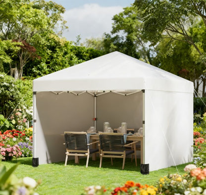 Height  Adjustable Instant Party Tent Shelter Gazebo,Pop Up Canopy Tent with 3 Sidewalls, Leg Weight Bags and Carry Bag