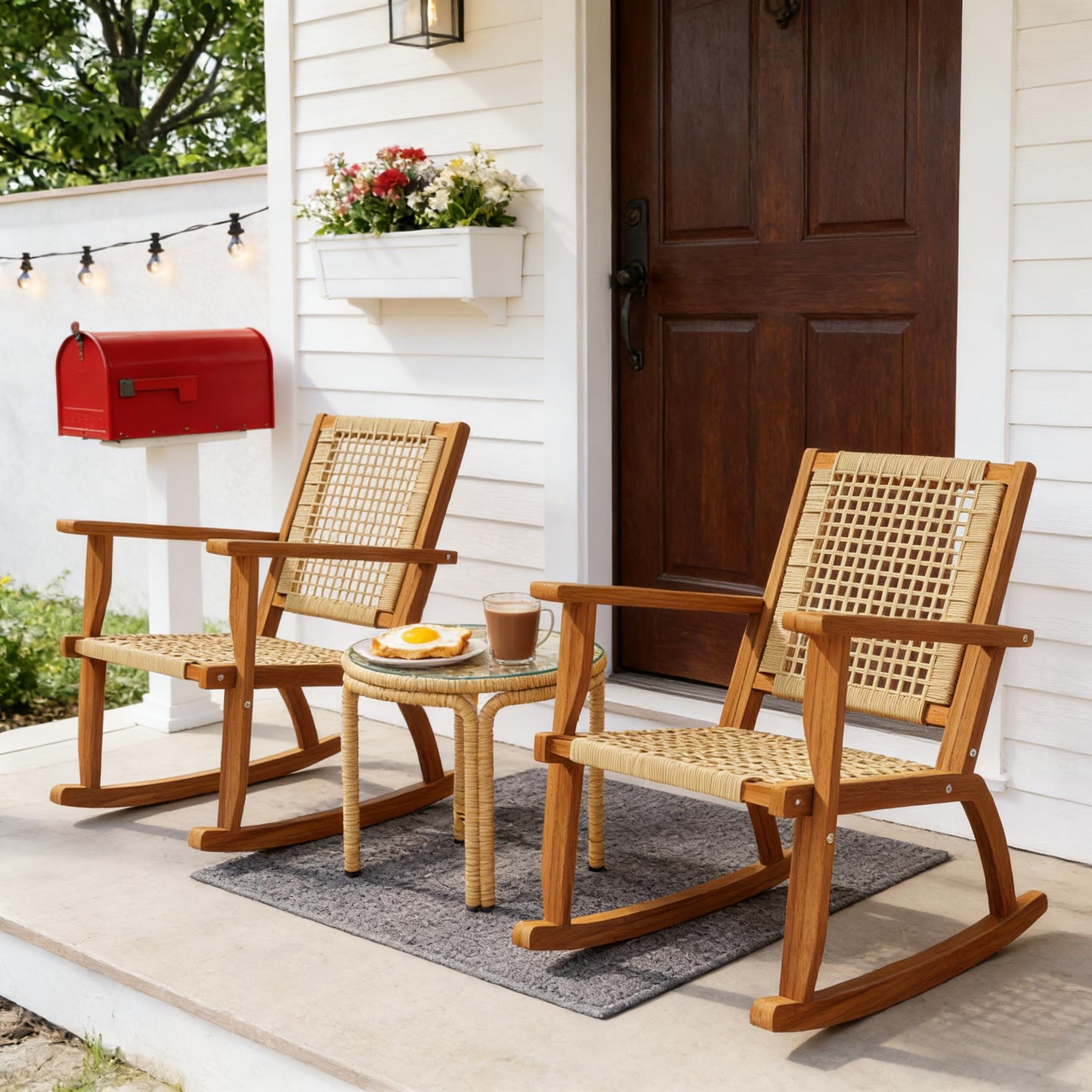 Rocking Chairs,Outdoor Lawn Rocking Chair Set of 2