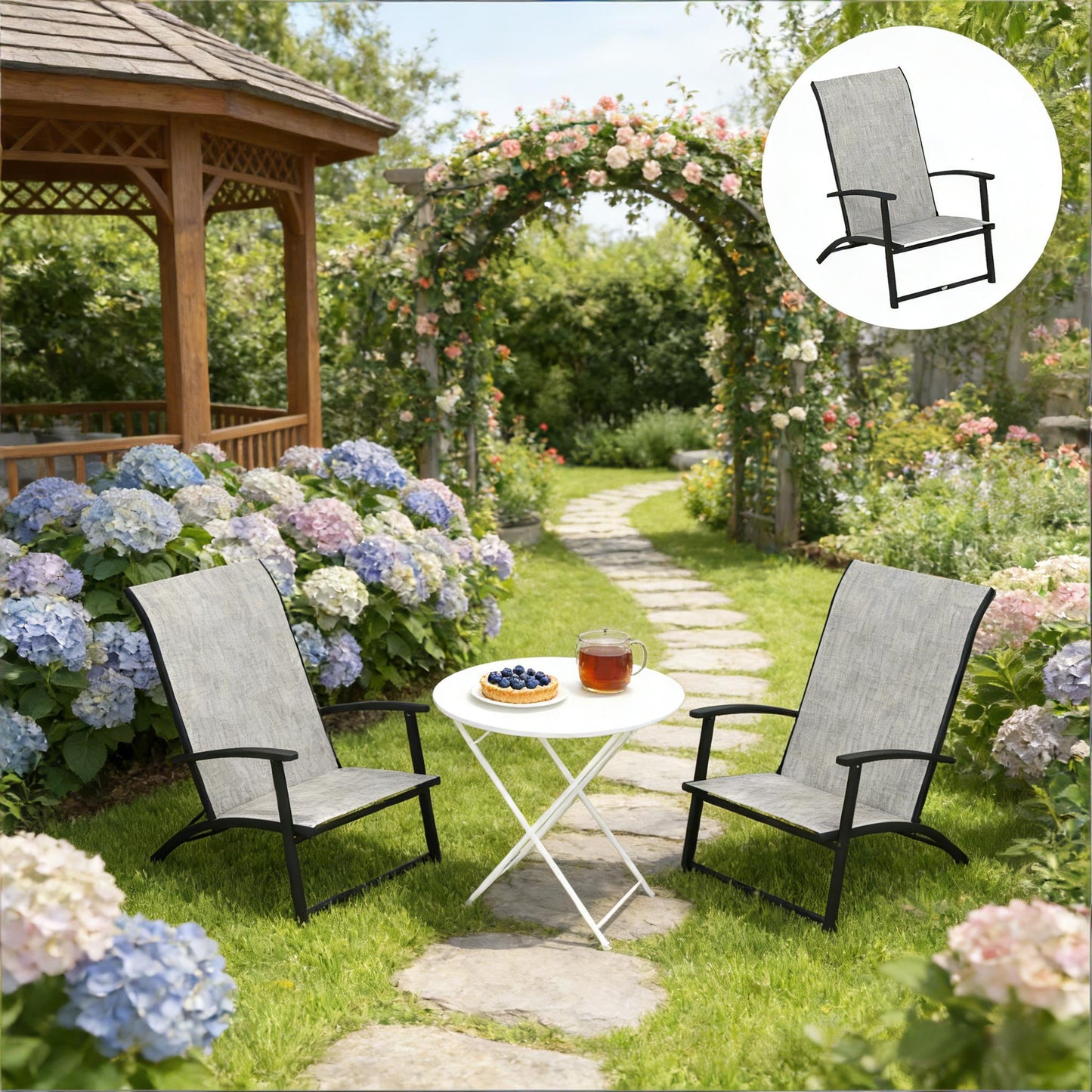 Folding Chairs,Set of 2 Outdoor Dining Chairs
