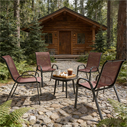 Outdoor Mesh Chairs Set of 4,Stackable Chairs