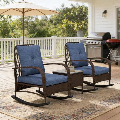 Bistro Set,Balcony Furniture Set,3 Piece Wicker Patio Furniture Set