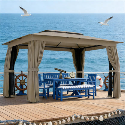 Double-roof Design Canopy Shelter,Outdoor Gazebo,Large Gazebo