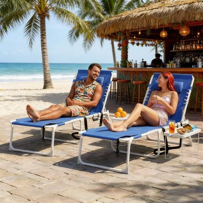 Stable Pool Lounge Chairs,Tanning Chair Set of 2
