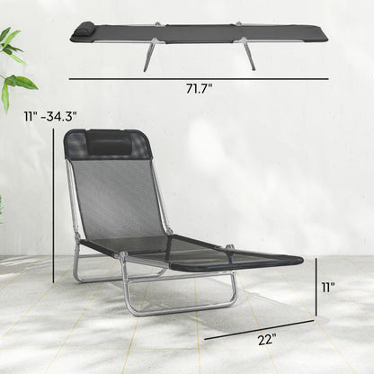 Black Mesh Steel Poolside Lounge Chairs Set of 2 for Outdoor Relaxation