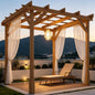 Wood Pergola, Outdoor Gazebo Grape Trellis with Stable Structure for Climbing Plant Support 6.6' x 6.6'