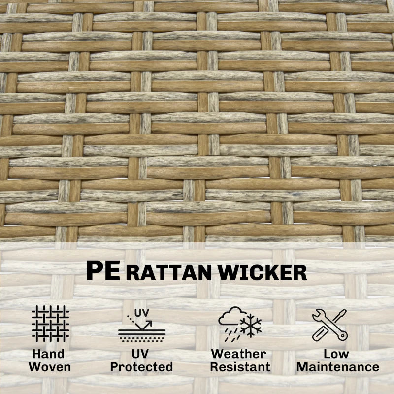 Beige Brown Acacia Wood Patio Bar Set Outdoor High Top Table and Chairs