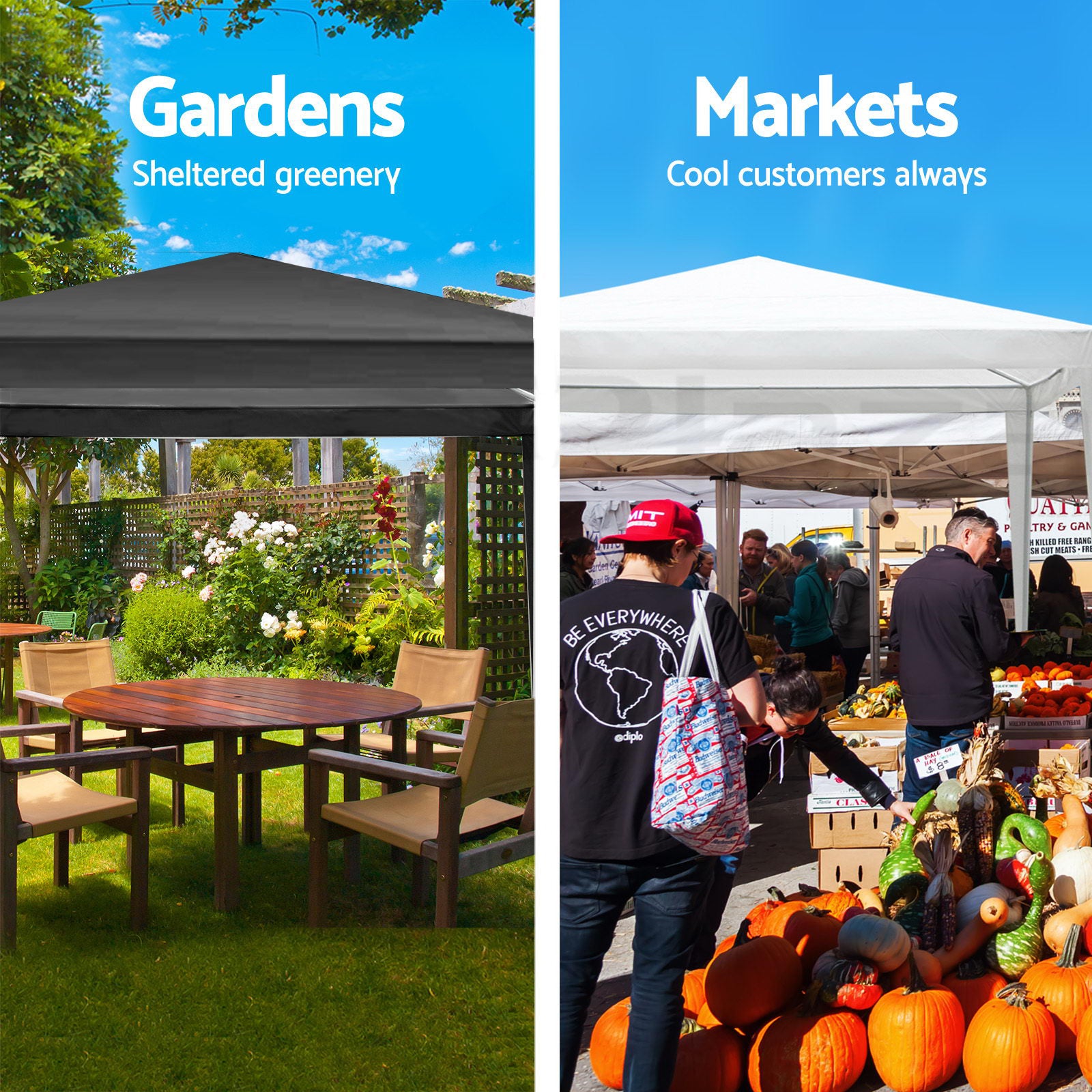 10x30' Wedding Party Canopy Tent - Black Metal Outdoor Gazebo