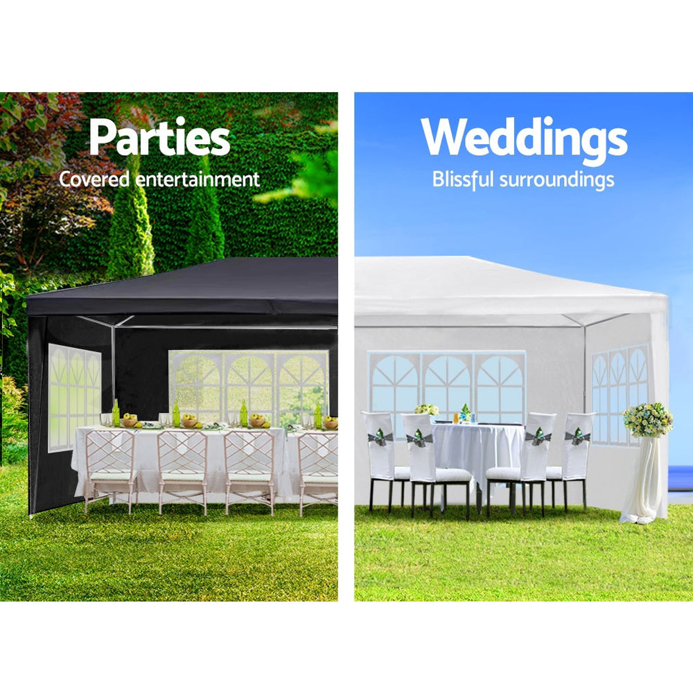 10x30' Wedding Party Canopy Tent - Black Metal Outdoor Gazebo