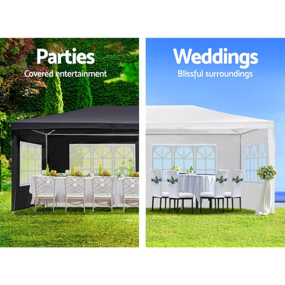 10x30' Wedding Party Canopy Tent - Black Metal Outdoor Gazebo