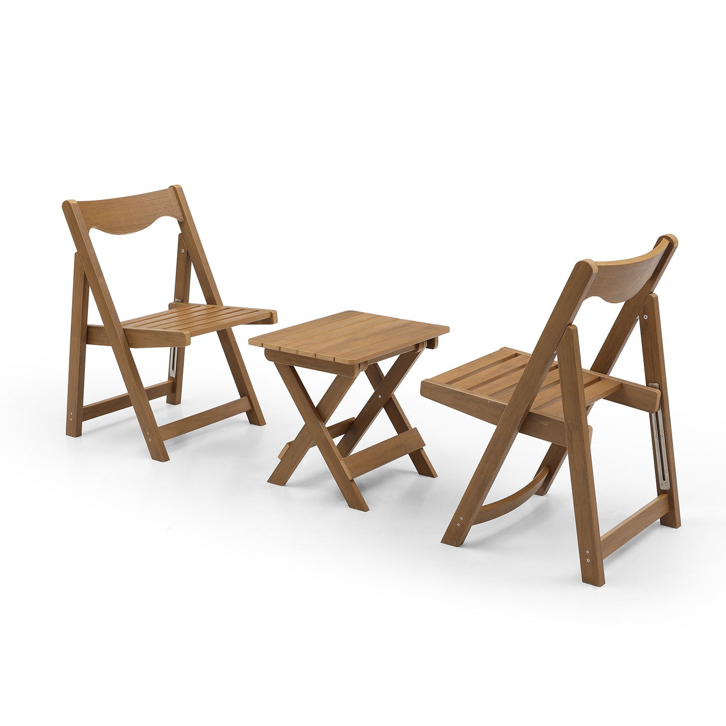 Teak HDPE Adirondack Chair Set for Poolside or Garden