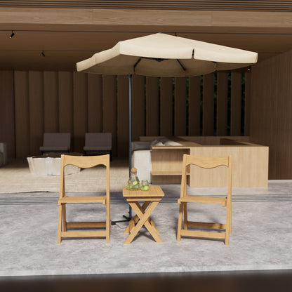 Teak HDPE Adirondack Chair Set for Poolside or Garden