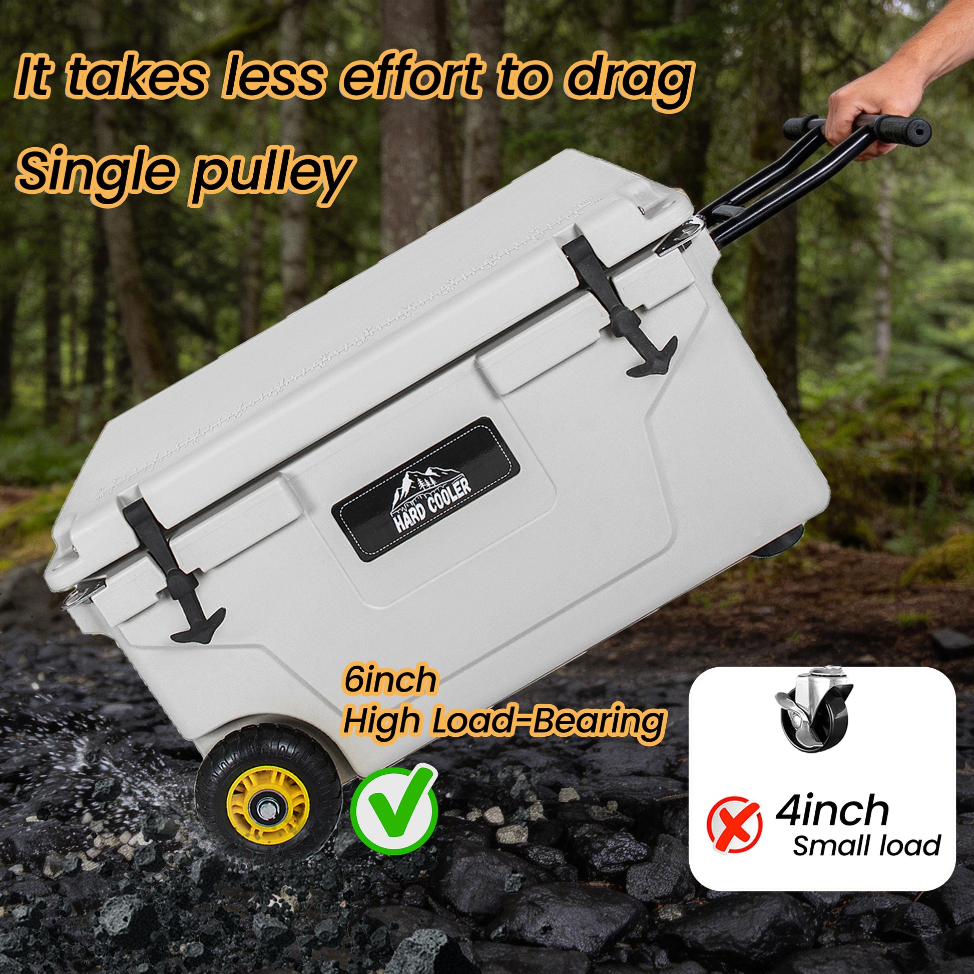 65 Quart White Cooler – Heavy Duty Ice Chest for Camping & Tailgating