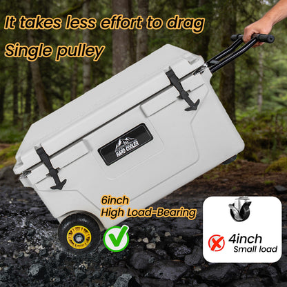 65 Quart White Cooler – Heavy Duty Ice Chest for Camping & Tailgating