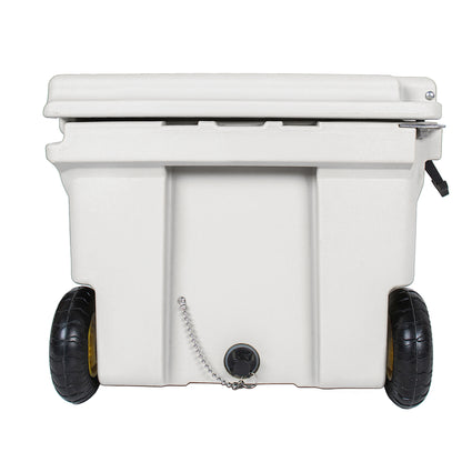 65 Quart White Cooler – Heavy Duty Ice Chest for Camping & Tailgating