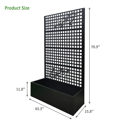 Metal Planter Box with Trellis - 70.9" H Garden Bed