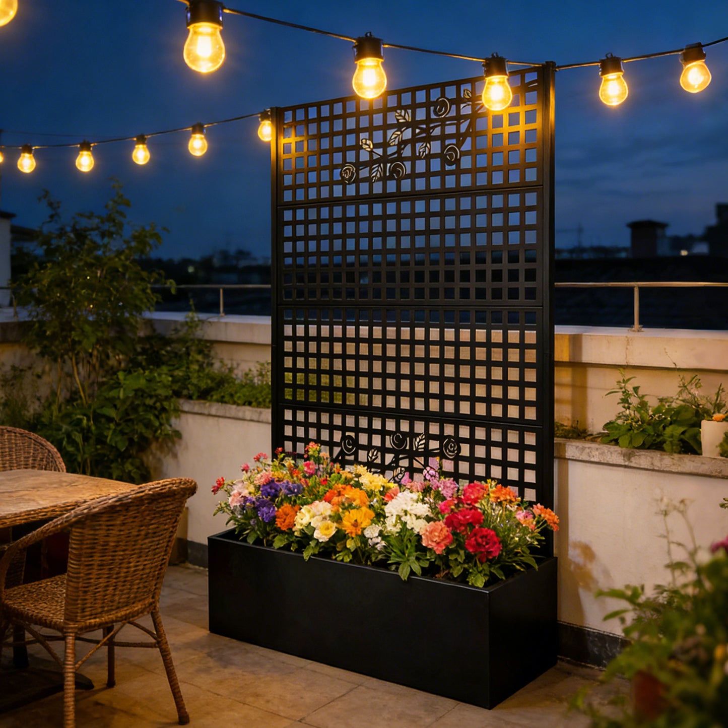 Metal Planter Box with Trellis - 70.9" H Garden Bed