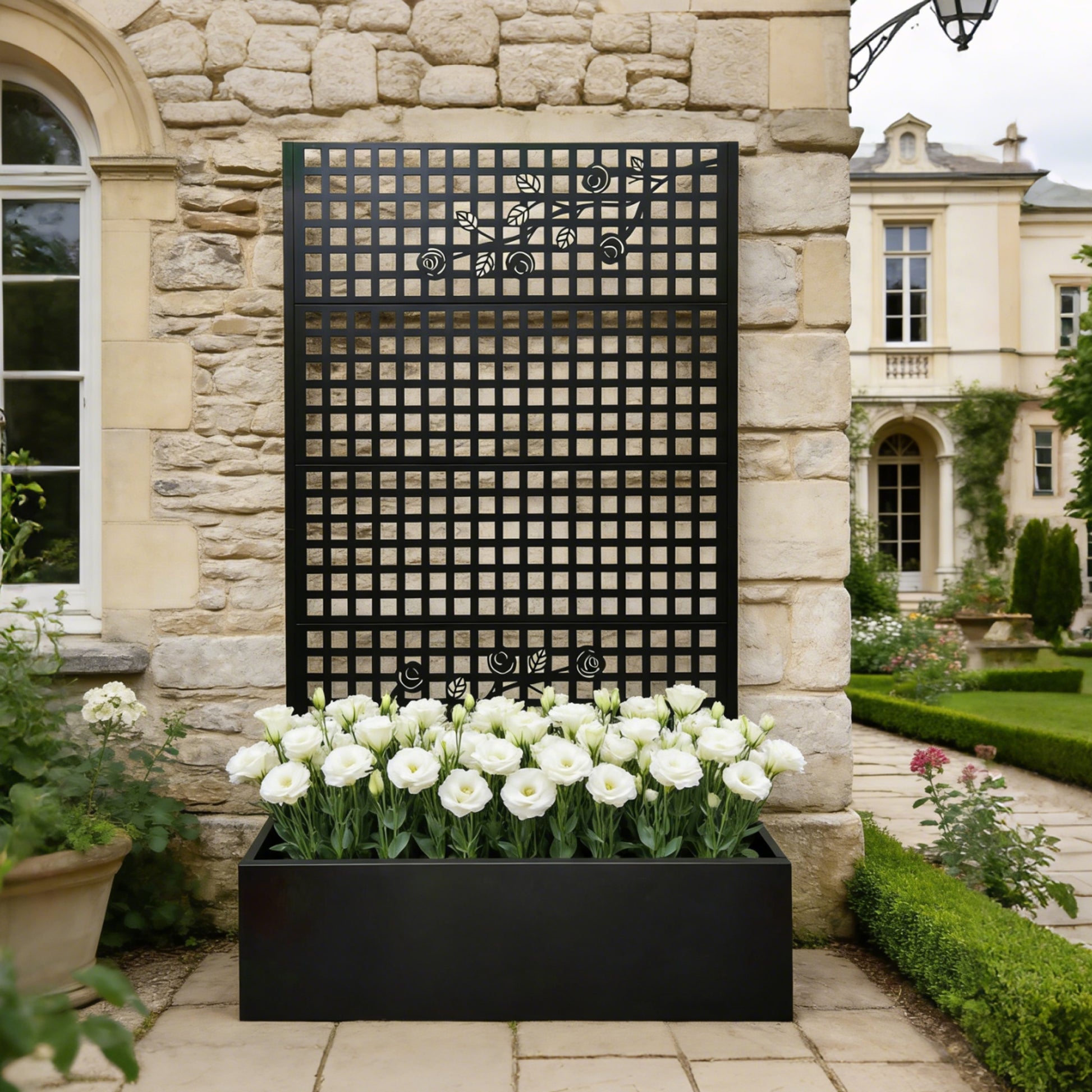Metal Planter Box with Trellis - 70.9" H Garden Bed
