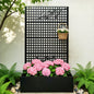 Metal Planter Box with Trellis 70.9in H x 43.3in W x 15.8in D - Outdoor Raised Garden Bed with Privacy Screen Lattice Panels for Patio Decoration for Backyard Patio Balcony, Rose Black