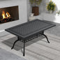 L59.05*W35.43-inch Cast Aluminum Patio Dining Table With Black Frame and Carved Texture on the Tabletop (same sku: W171084480)