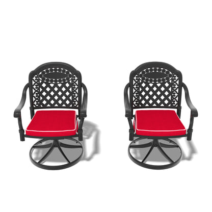 Black Aluminum Patio Swivel Chair Set 2pcs