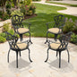 Cast Aluminum Patio Dining Chair 4PCS With Black Frame and Off-white Cushions (same sku:W1710P166006)