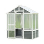 Greenhouse, Wooden Greenhouse Polycarbonate Garden Shed for Plants, 76''x48''x86'' Walk-in Outdoor Plant Gardening Greenhouse for Patio Backyard Lawn, Grow House with Front Entry Door