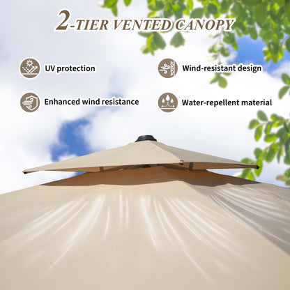 10x10 Square Aluminium Patio Umbrella for Garden & Poolside Use