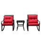 Metal 2 - Person Outdoor Patio Rocking Seating Group with Cushions
