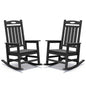 Outdoor Rocking Chair Set of 2, HDPE Patio Rocking Chair for Adults, Oversized Outdoor Rocker for Porch Garden Lawn,Black