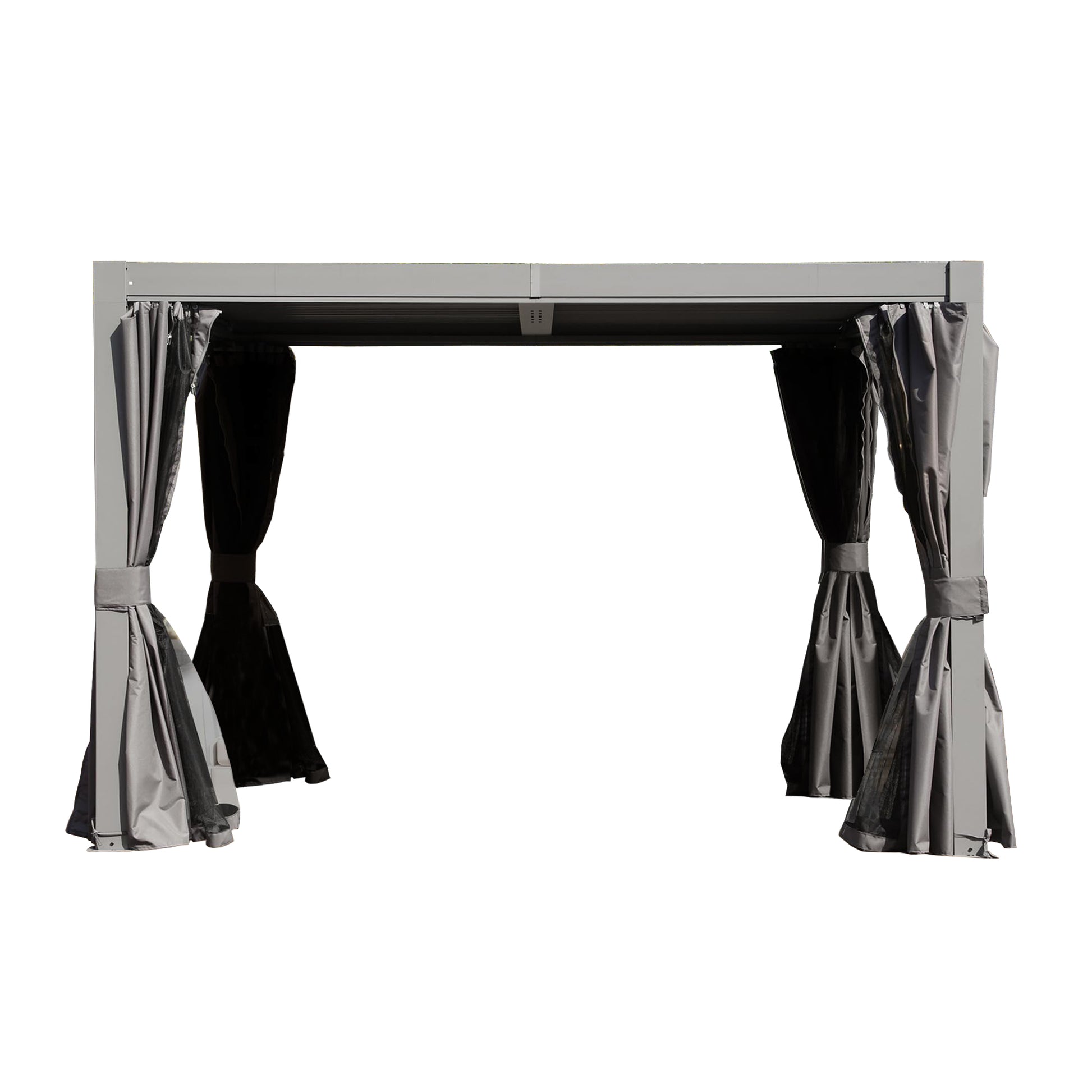 10x10 FT Outdoor Louvered Pergola with Adjustable Louvers-Gray