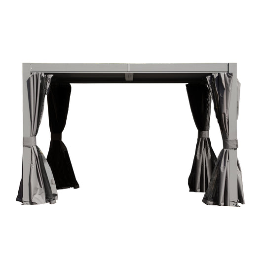 10x10 FT Outdoor Louvered Pergola with Adjustable Louvers-Gray