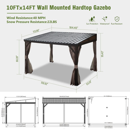10x14 Garden Gazebo with Steel Roof for Outdoor Relaxation