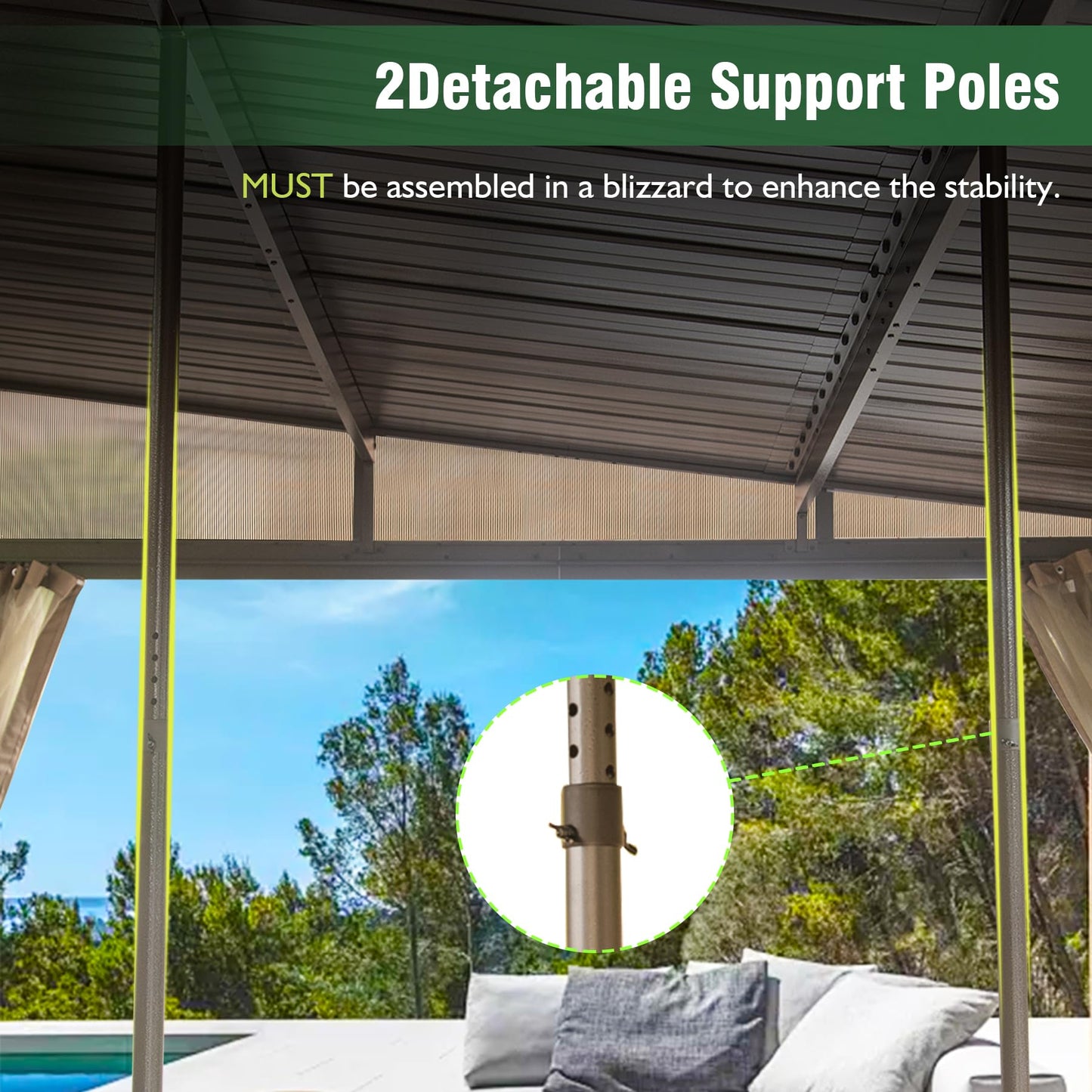 10x14 Garden Gazebo with Steel Roof for Outdoor Relaxation