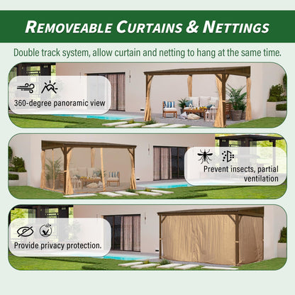 10x14 Garden Gazebo with Steel Roof for Outdoor Relaxation