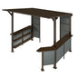 9X10FT Hardtop Grill Gazebo, Lean to Outdoor BBQ Gazebo with Storage Shelves and Expansion Platform, Galvanized Steel Permanent Hard top Grill Canopy for Patio Backyard Lawn Garden -Brown