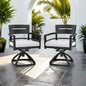 Outdoor Patio Aluminum Swivel Rocker 2PCS with Outdoor-grade Sunbrella Fabric Cushions, Ember Black