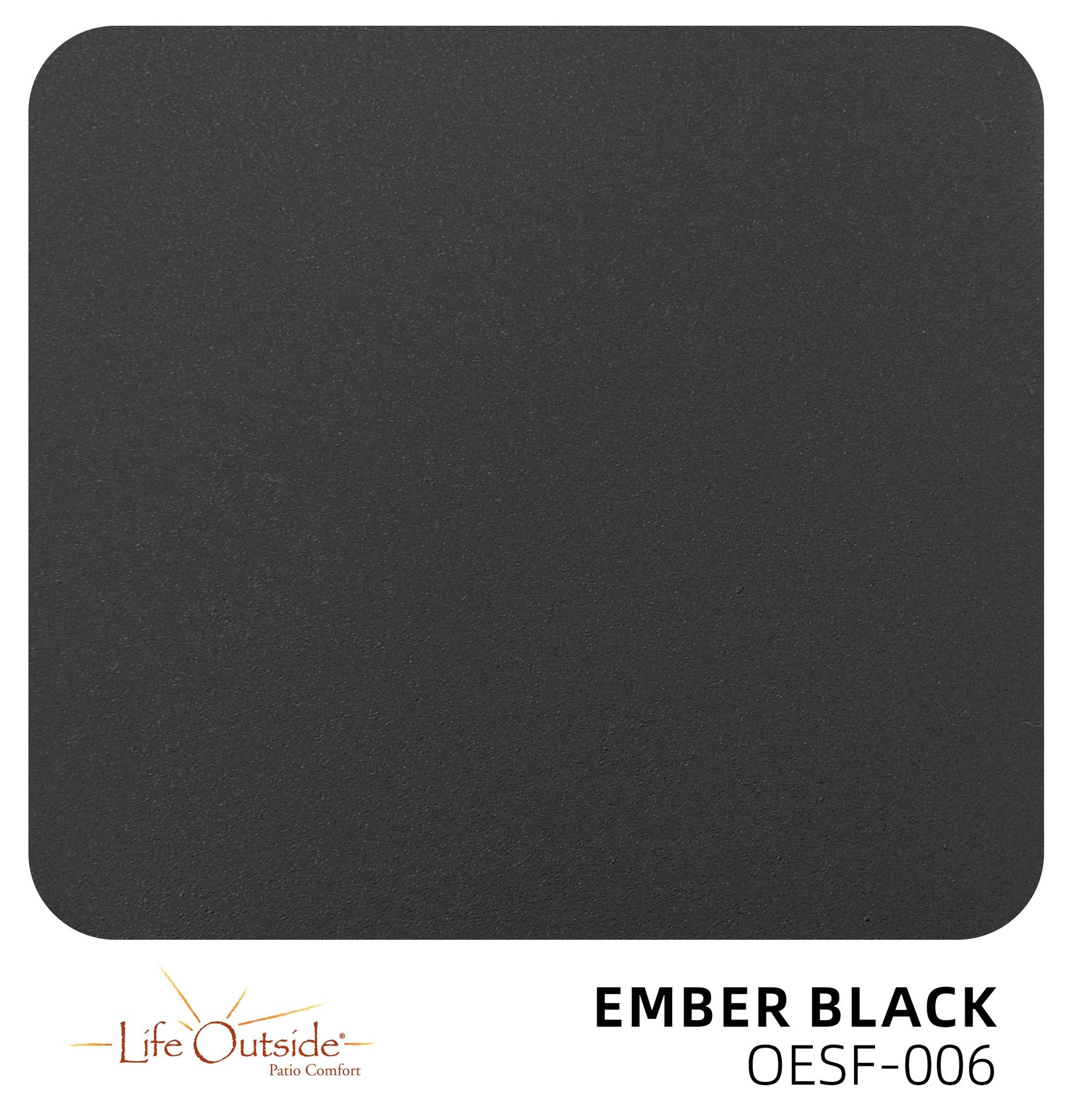 Ember Black Outdoor Dining Table – 44" Rounded Square Patio Set