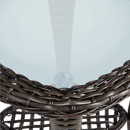 Brown Steel Outdoor Side Table - 20" x 20"