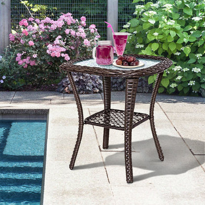 Brown Steel Outdoor Side Table - 20" x 20"
