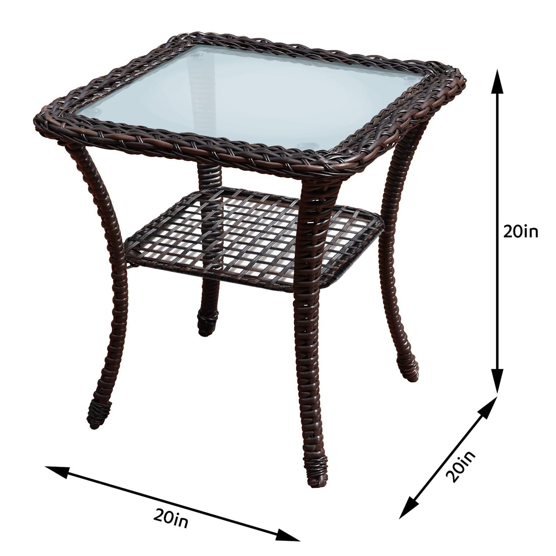 Brown Steel Outdoor Side Table - 20" x 20"