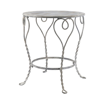 Gray Iron Heart Side Table - Outdoor Patio Decor